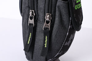 MPO-03(BLACK) 2 Zippered 1 Flap Compartment Pouch